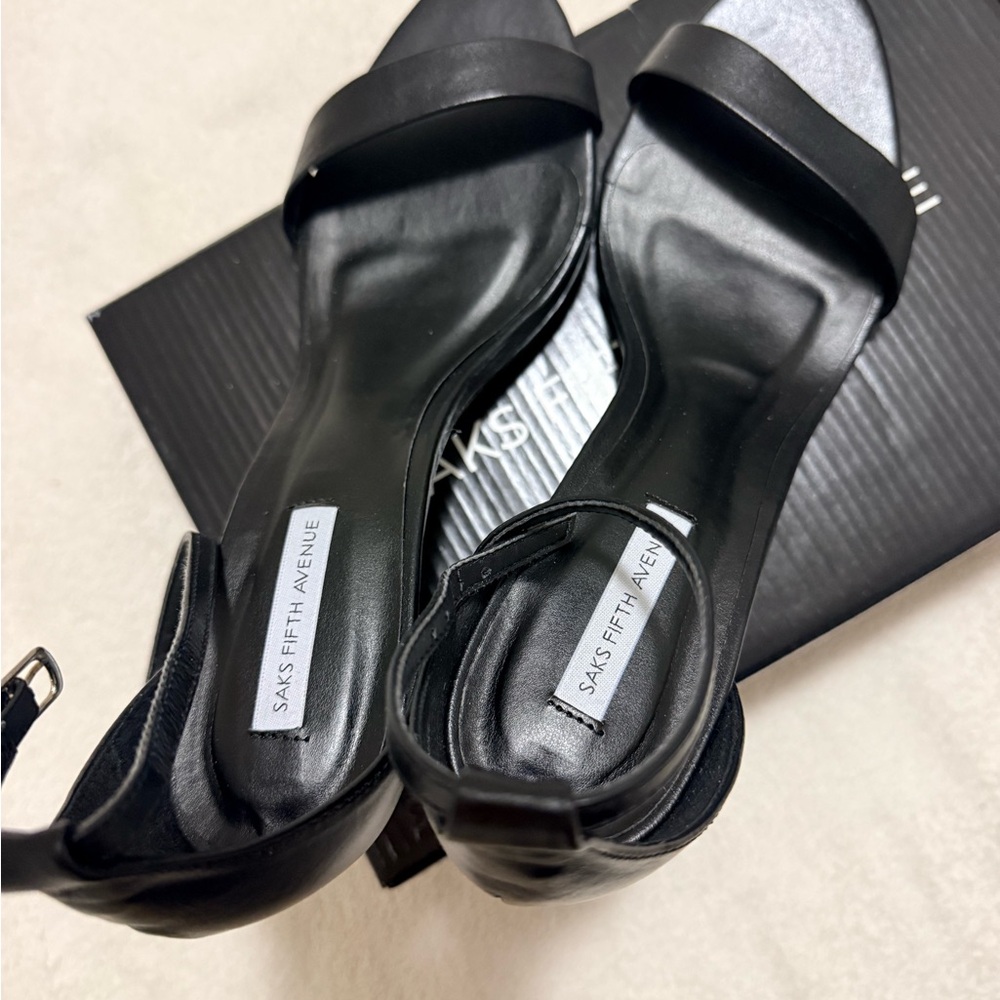 Saks Fifth Avenue Black Heeled Sandals